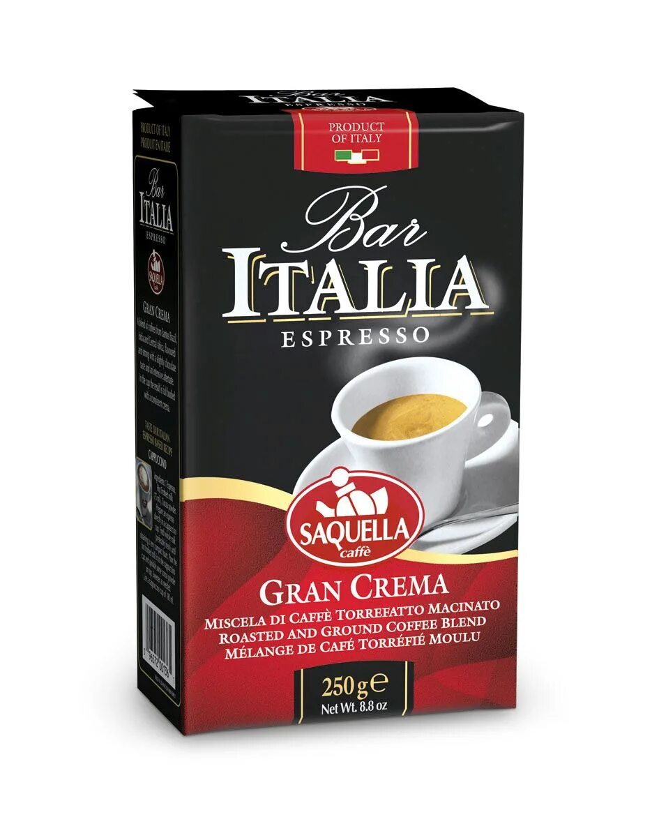 Gran crema. Saquella кофе молотый. Кофе молотый в/у 250г Gran gusto. Кофе молотый Saquella Bar Italia 100% Arabica. Кофе Saquella crema.