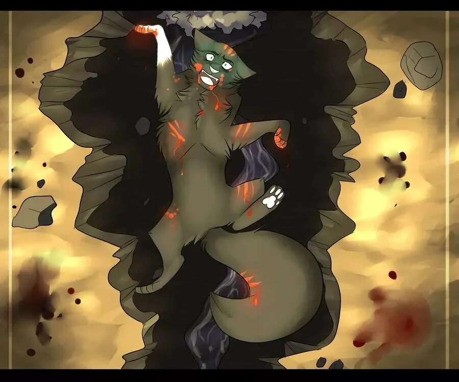 Коты воители кот падает. Коты воители огнехвост. Коты воители огнехвост. Коты воители смерть огнехвоста. Коты воители синяя звезда смерть гиф.