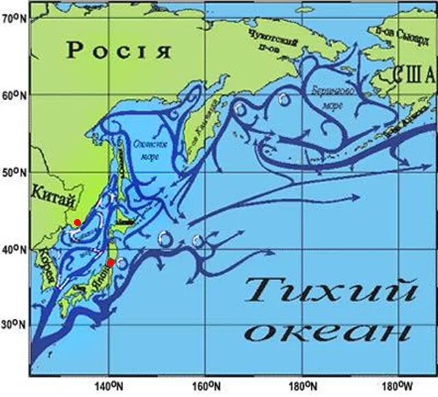 Куросио в тихом океане. Течение куросио течение на карте. карта течений охотского моря. карта течений тихого океана. течения японского моря.