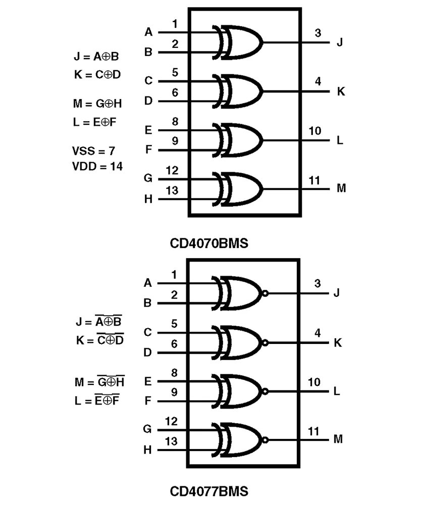 Какую 4070 взять. Cd4070b. cd4070 схема включения. cd4070 аналог отечественный. cd4070be схема включения.