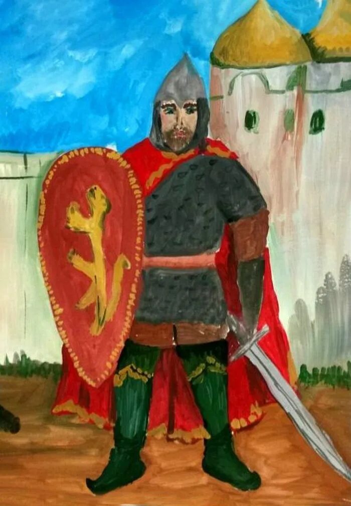 Рисунок воина руси