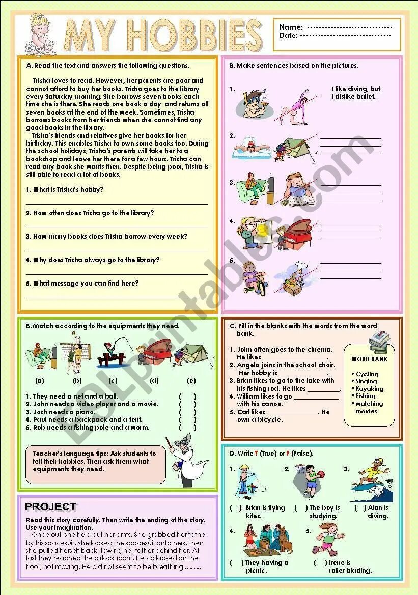 Задания по теме Hobbies. Хобби на английском задания. Хобби English Worksheets. Hobby на английском.