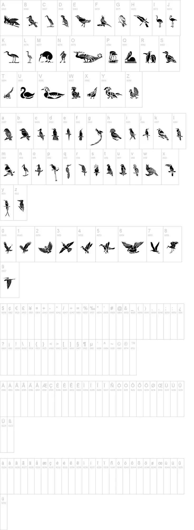 Bird font