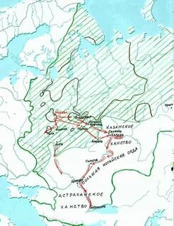 Карта государства при иване 4