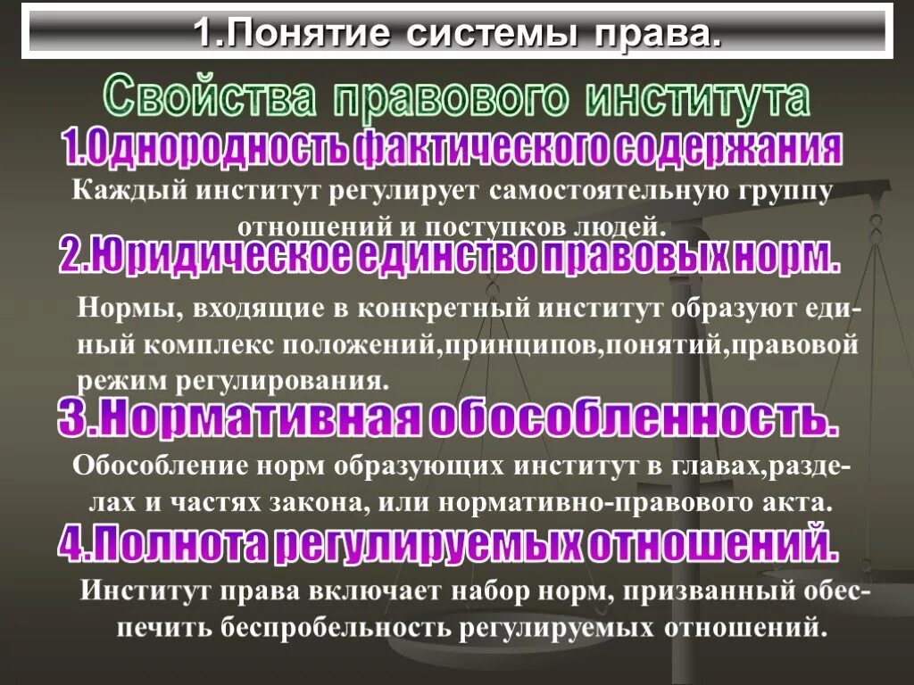 Законы правоотношение. Свойства правовых норм. Свойства юридической нормы. Правовые институты регулирующие институты.