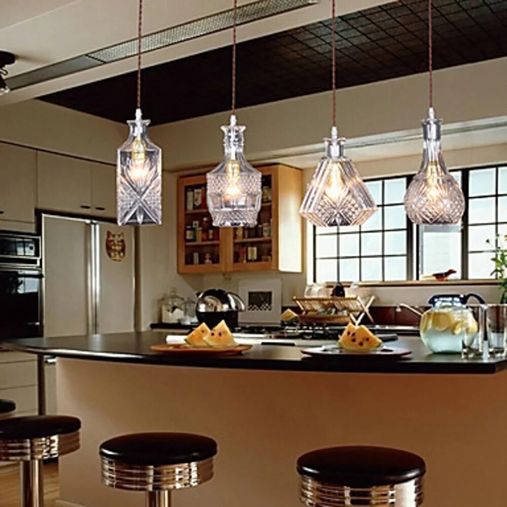 Feature lighting over Island Lighting fixtures kitchen island, Kitchen island li