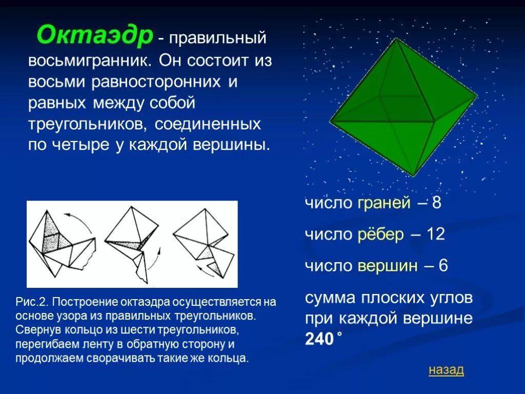 1 все между собой равны. Октаэдр грани вершины. Восьмигранник октаэдр. Правильный октаэдр состоит из. Правильный октаэдр состоит из восьми правильных.