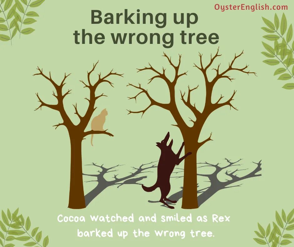 Tree style перевод. Barking up the wrong tree идиома. bark up the wrong tree idiom. лаять не на то дерево. barking up the wrong tree meaning.