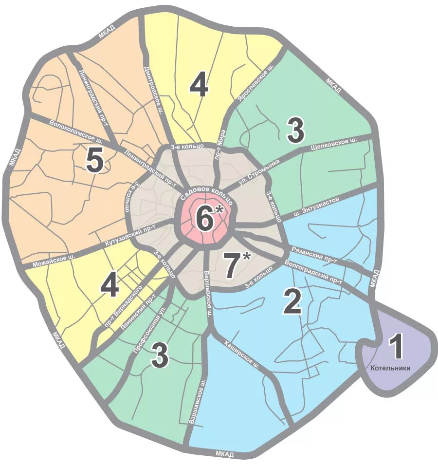 Кольцо внутри садового кольца. Зоны доставки. 2-3 зона лондона. Районы москвы в пределах мкад. Эвакуация в загородную зону.
