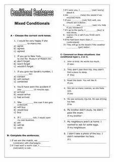 Mixed conditionals worksheets