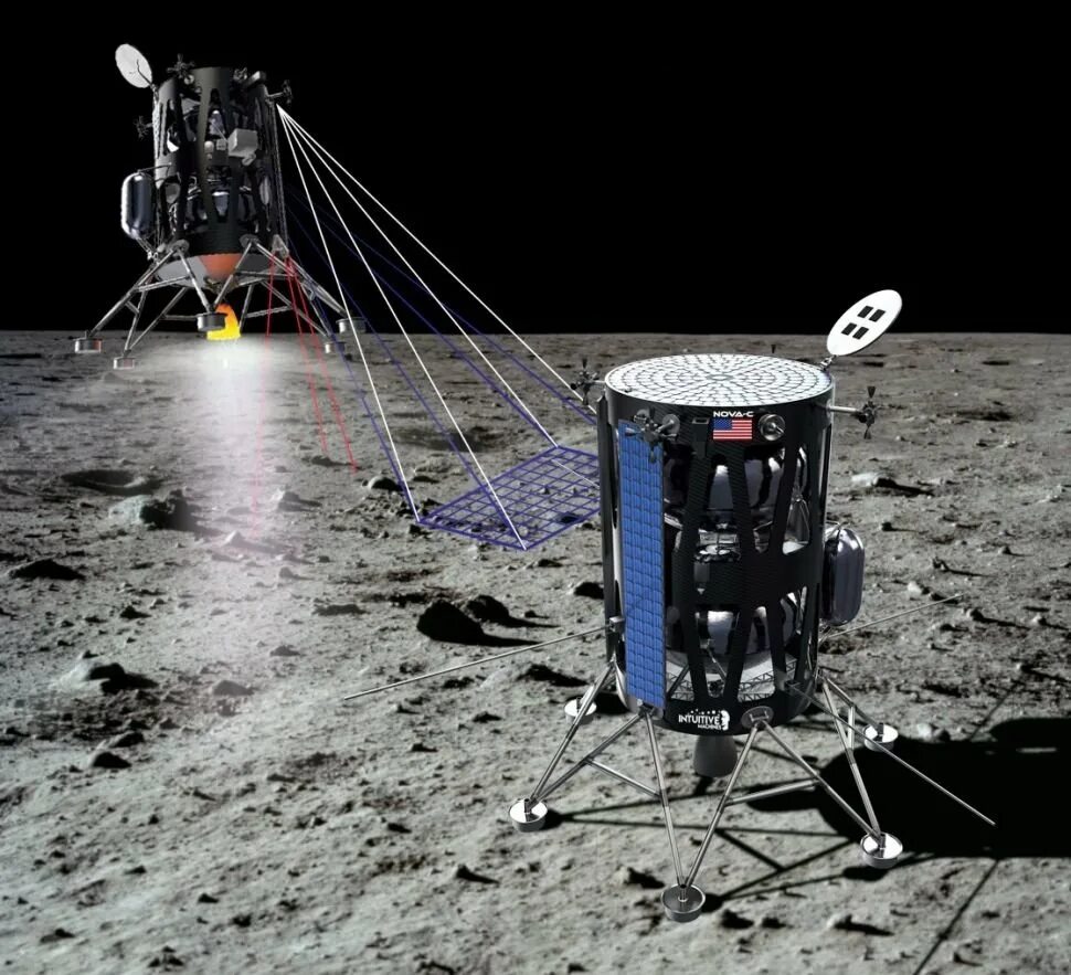 Lunar Lander космический аппарат. Посадочный модуль для Artemis. Модуль Nova-c компании intuitive Machines. Посадочный аппарат. Lunar lander