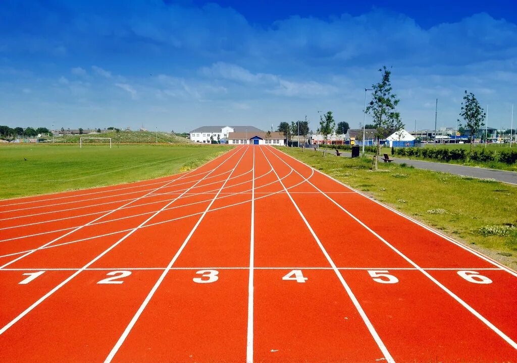 Running area. Race track. Running track. Start line track. Stadion Running track.