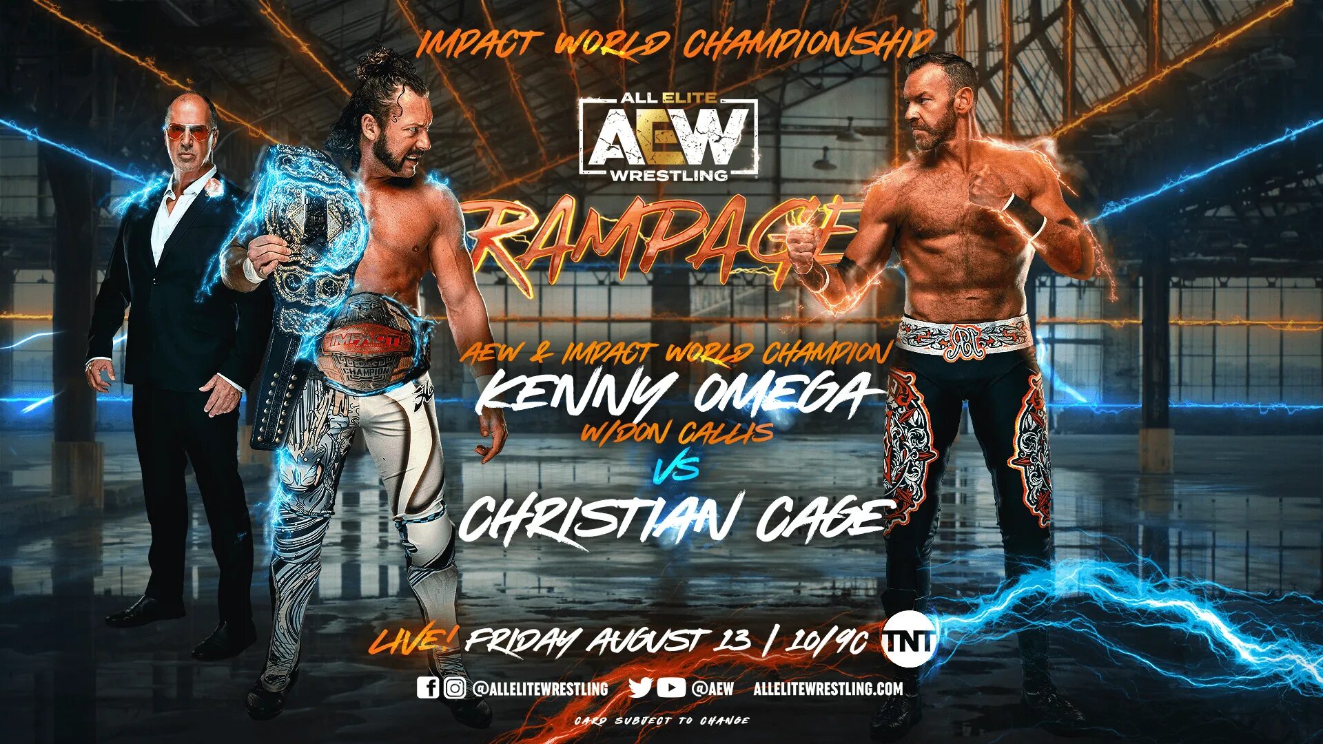 All elite wrestling. Christian Cage. AEW Rampage. Kenny Omega 2021. Christian Cage аттира.