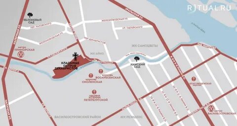 Карта кладбищ санкт петербурга