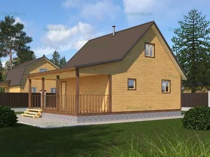 Баня 6х8 с террасой
