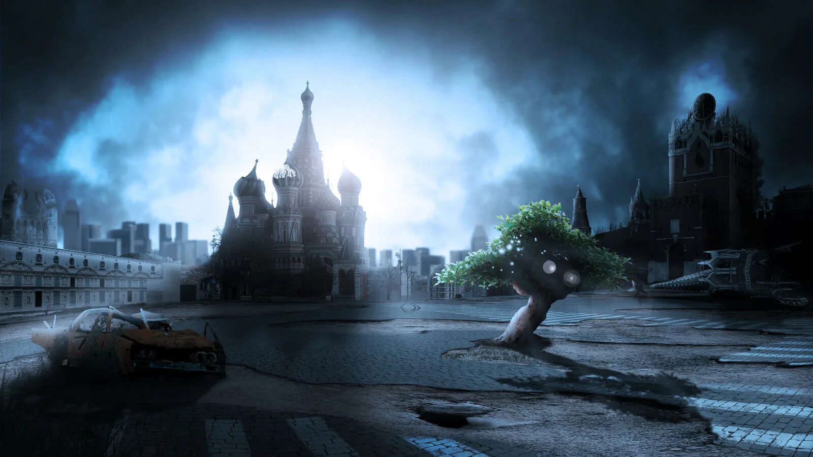 Москва апокалипсис. Метро 2033 Москва Кремль. Разрушенный город. Москва после апокалипсиса.