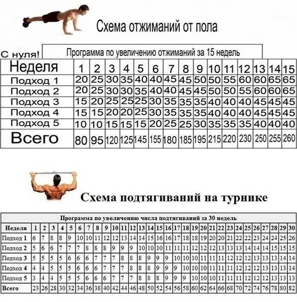 Программа тренировок подтягивания. Программа тренировок отжиманий на 30 недель. схема тренировок на платформе для отжиманий. план отжиманий от пола для начинающих. подходы для отжиманий для мужчин таблица.