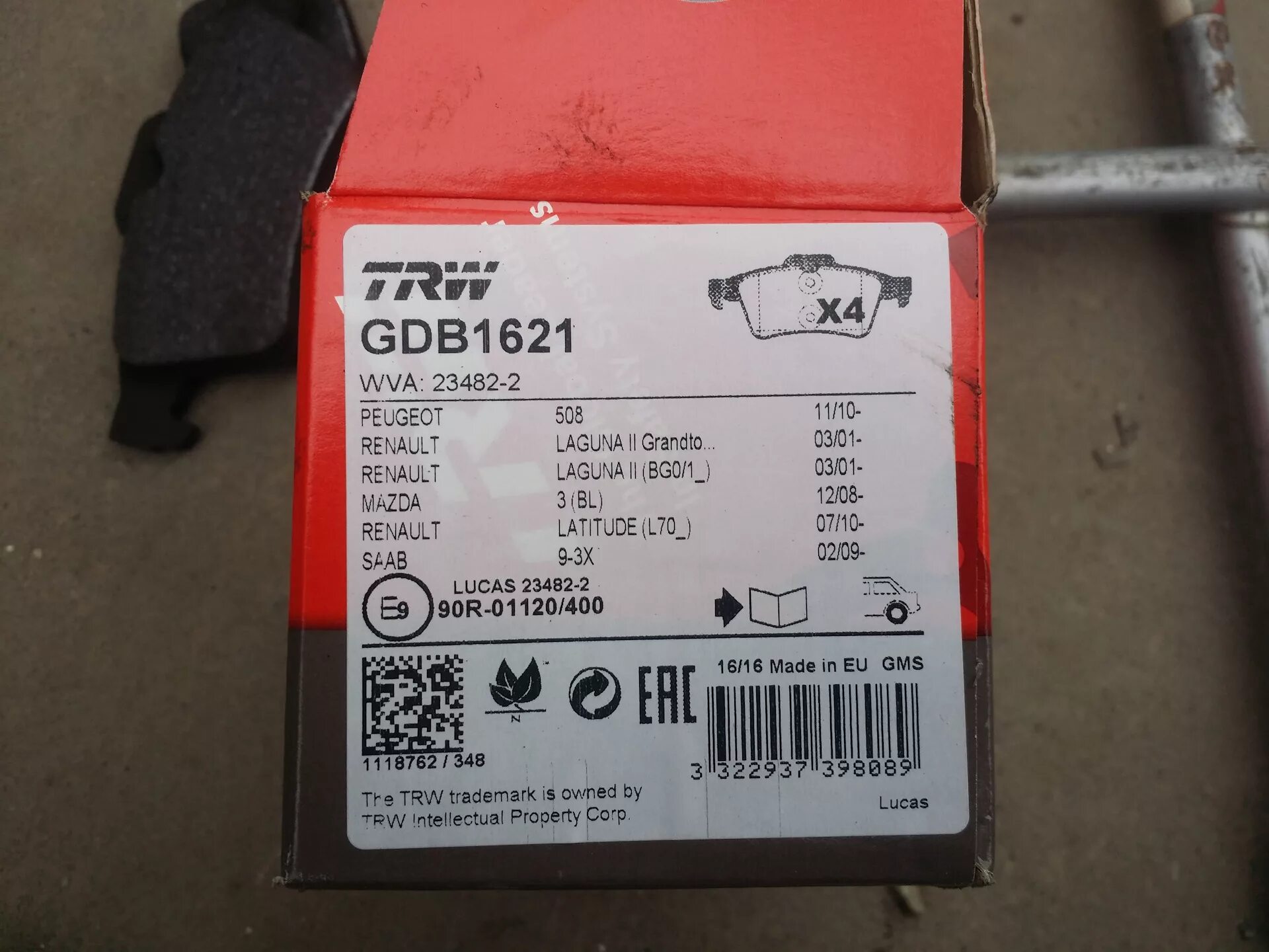 Gdb install. Gdb1621 trw применяемость. gdb1621 trw размеры. рено лагуна 2 тормозные колодки gdb1621. вр0315 gdb1621 применяемость.