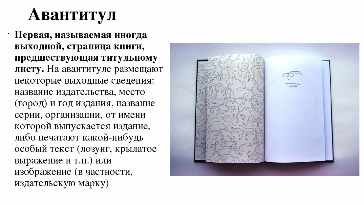 Титульные элементы книги
