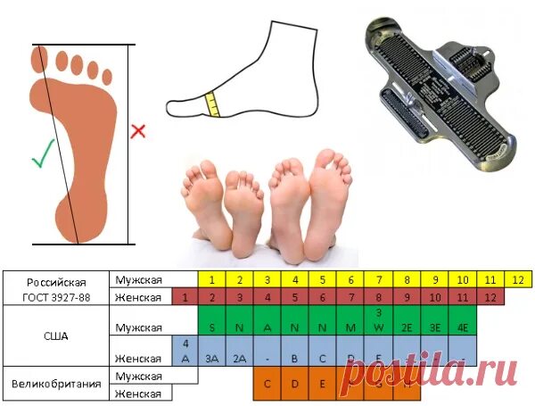 Как определить полноту стопы у женщины