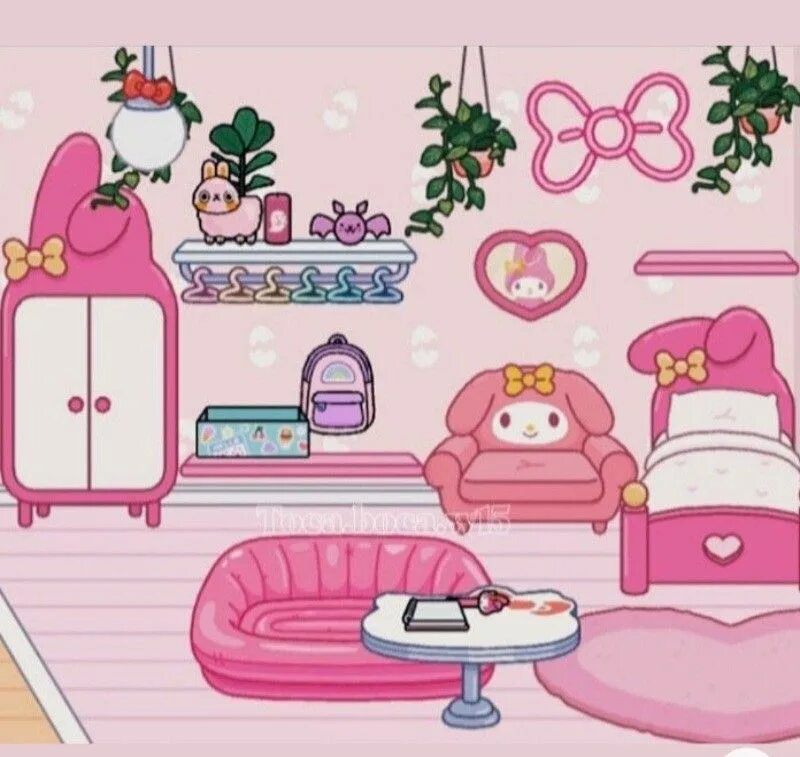 Hello kitty boca boca. Комнаты toca boca hello Kitty. Розовая комната с Хелло Китти. Hello Kitty спальня рисунки. Тока бока игра комната в стиле hello Kitty.