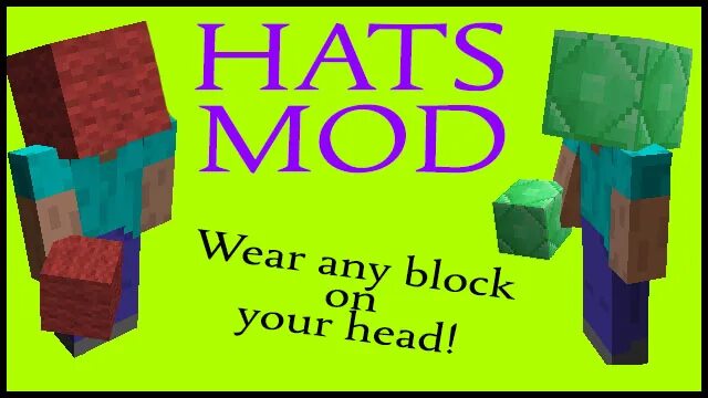 Minecraft hats. Мод hats майнкрафт. Майнкрафт зелёная шляпа мод. Блоки any Logik.