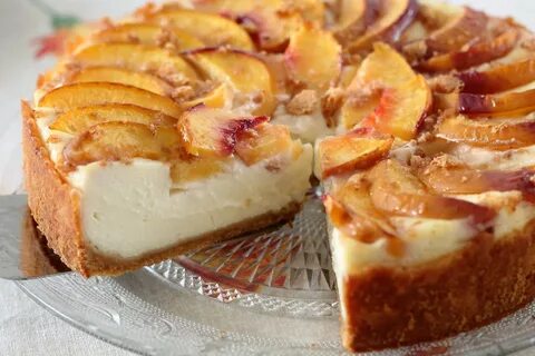 Чизкейк с персиками
