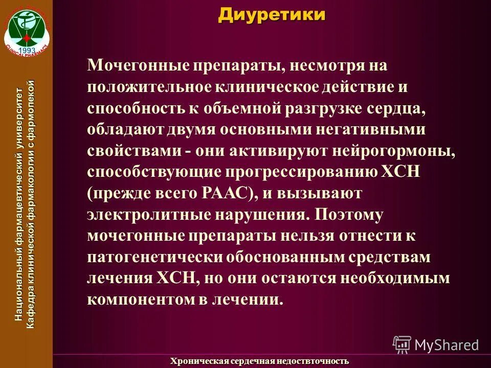 Лечение сердечной недостаточности диуретиками