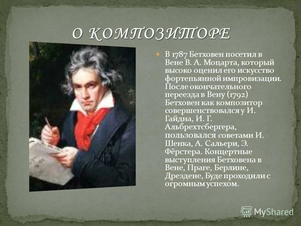 Сообщение о композиторе бетховене