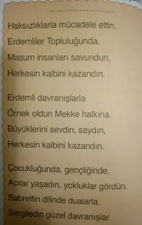 Muhammed ile ilgili. 