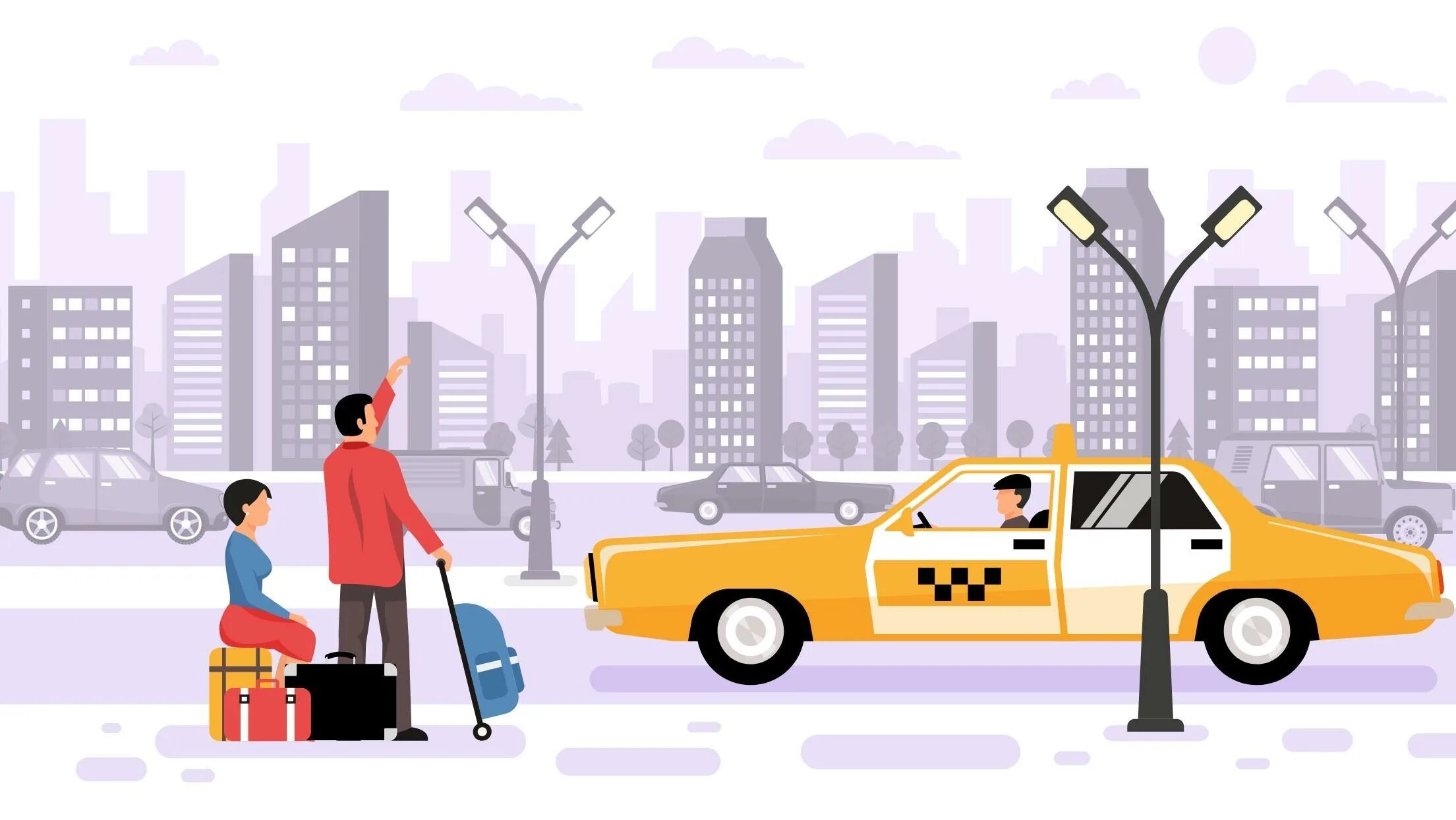 Taxi ordering. Иллюстрация город такси. Такси в городе рисунок. Flat иллюстрация такси на фоне город. Такси картинки для презентации.