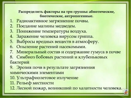 Абиотические факторы почвы