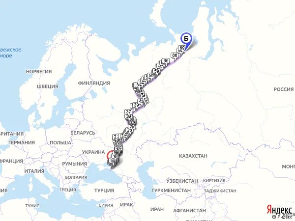 Маршрут поезда нижний новгород воркута. Маршрут поезда воркута адлер на карте. маршрут поезда воркута новороссийск на карте.