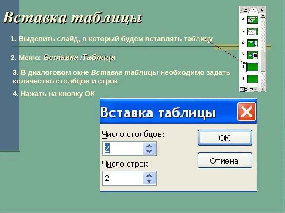 Как добавить таблицу в презентацию. Вставка таблицы в презентацию. как добавить на слайд таблицу. как вставить таблицу. вставки для меню.