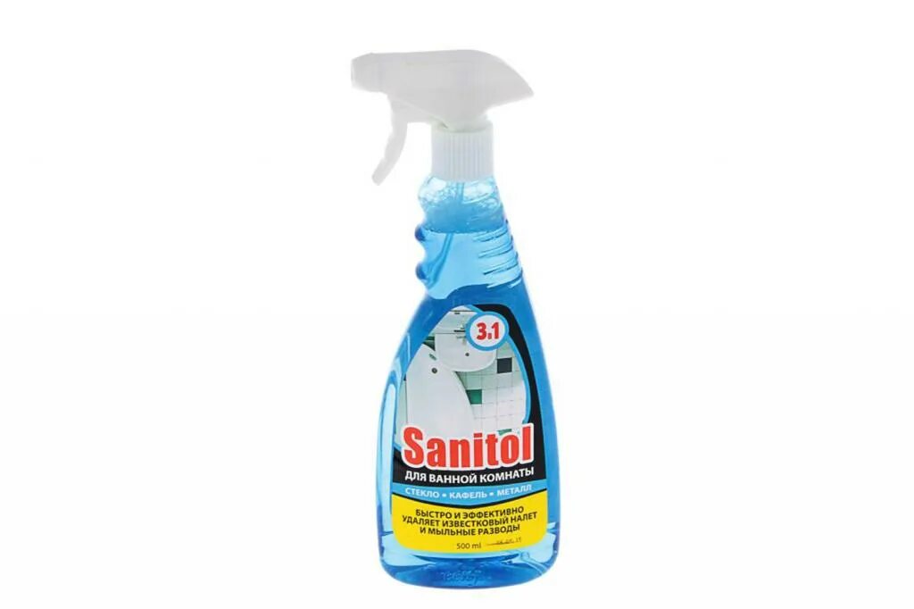 Чистящее средство для удаления известкового налета. Sanitol для ванн. средство для сантехники с опрыскивателем. чистящие средства для удаления мыльных разводов. гель от налета санитол.