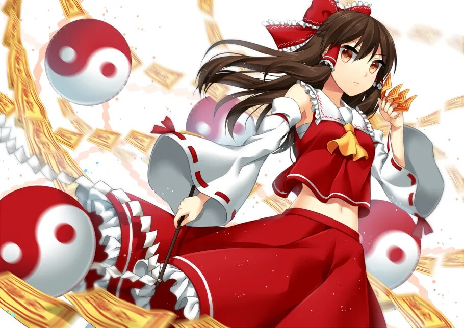Янь нянь. Рейму хакурей и инь янь. reimu hakurei. хакурейская жрица. рейму хакурей сферы инь янь.
