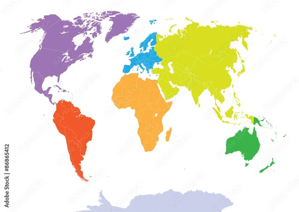All continents of the world