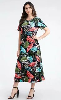 Женское платье JOSTAR LONG DRESS Poly Spandex Slinky Knit TRAVEL OLIVE FLORAL S 