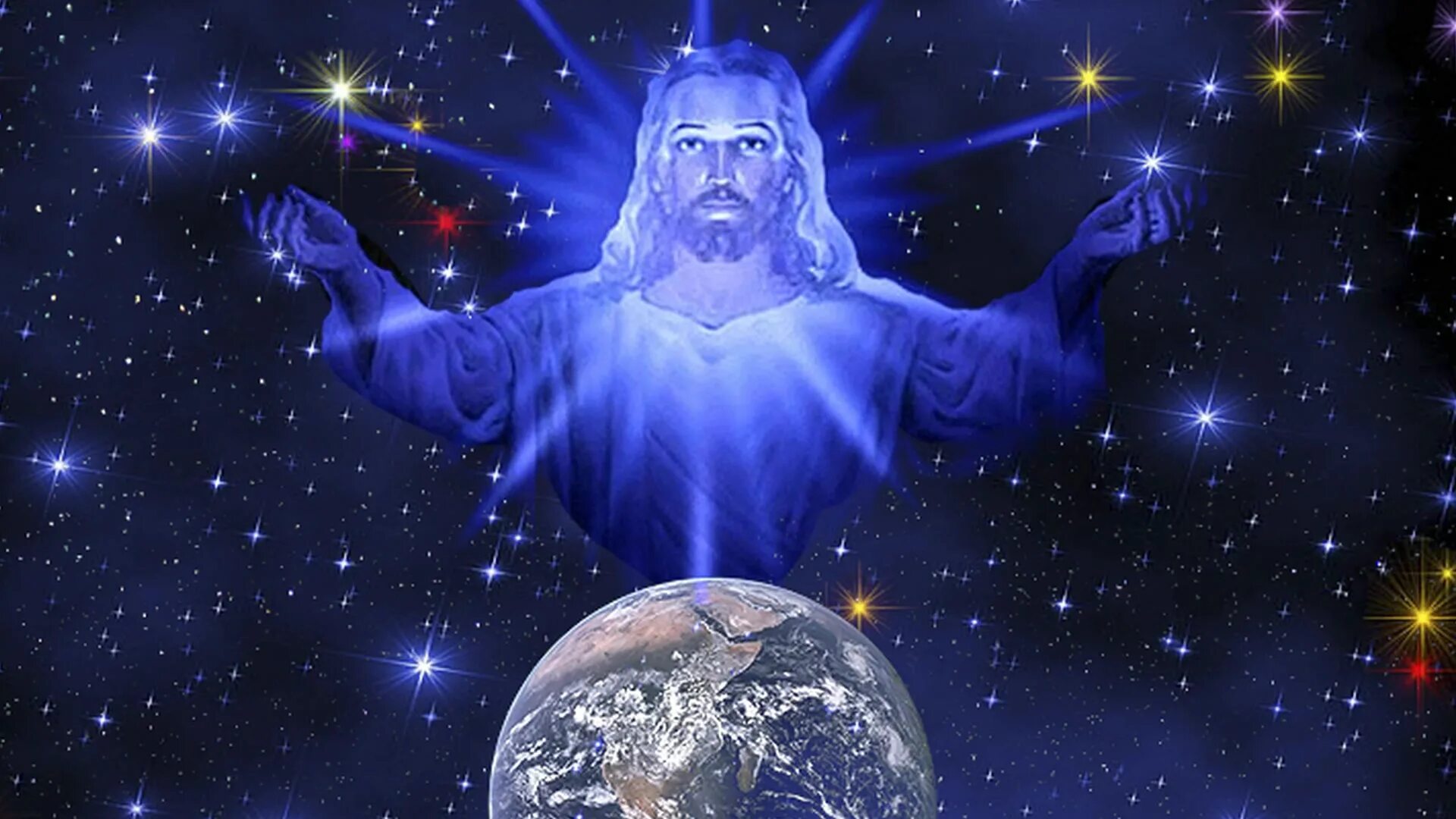 Космический Христос. Бог над планетой. Вселенная Бог. Христос и космос. Живые боги на земле