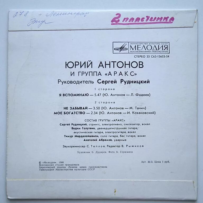 Ю антонов тексты ю антонов. Ю.Антонов и группа Аракс(1980).