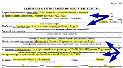 Заявление лица предоставляющего регистрацию