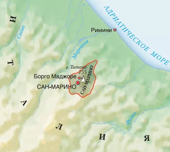 Сан марино где. Сан-Марино государство на карте. Рельеф карты Сан Марино. Сан Марино показать на карте. Сан Марино на политической карте.
