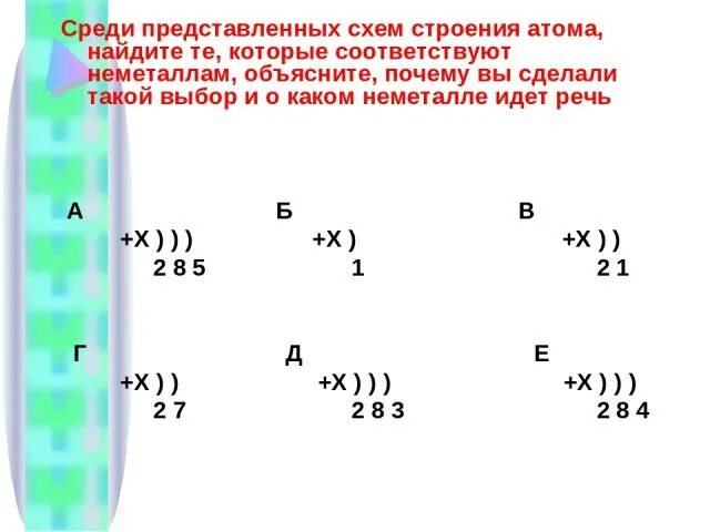 Среди представленных элементов