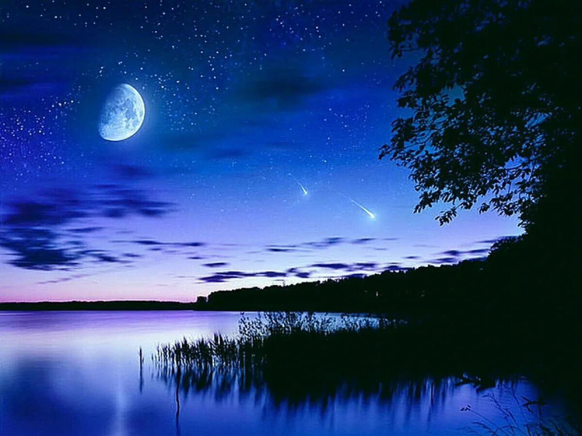 Синий вечер слова. Красивая ночь. Красивые ночные пейзажи. Лунная ночь. Ночное небо с луной.