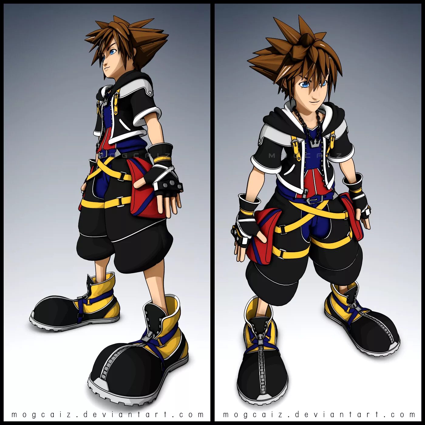 Целл шейдинг. Kingdom Hearts characters. Сора тоон. Cell shading