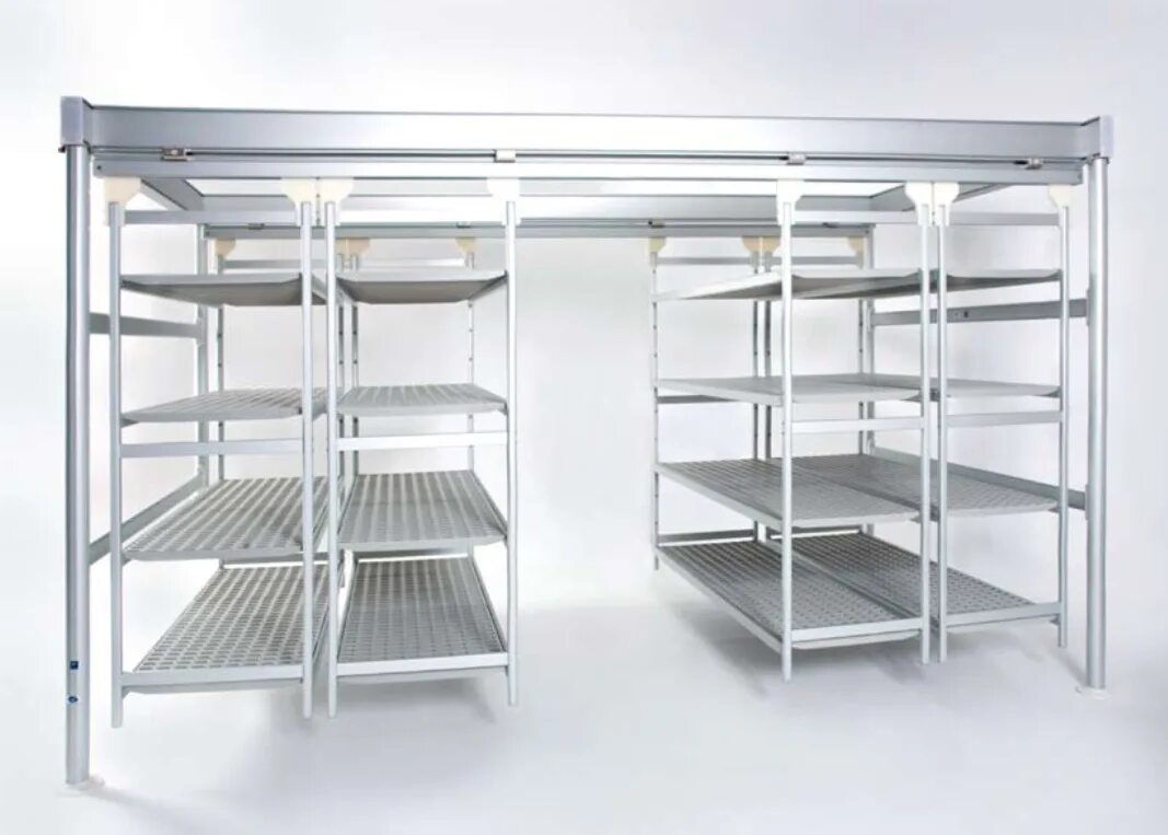 Хранения отдельных групп. Стеллаж металлический ar Shelving Stoker 2000x2000. Стеллаж четырехуровневый Halos Storage Rack. Стеллаж для холодильной камеры. Полки в холодильную камеру.