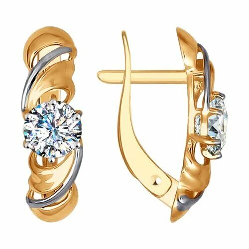 Серьги из золота со Swarovski Zirconia яхонт Ювелирный Арт. 127567 - Серьги - ку