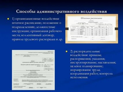 Виды административного воздействия
