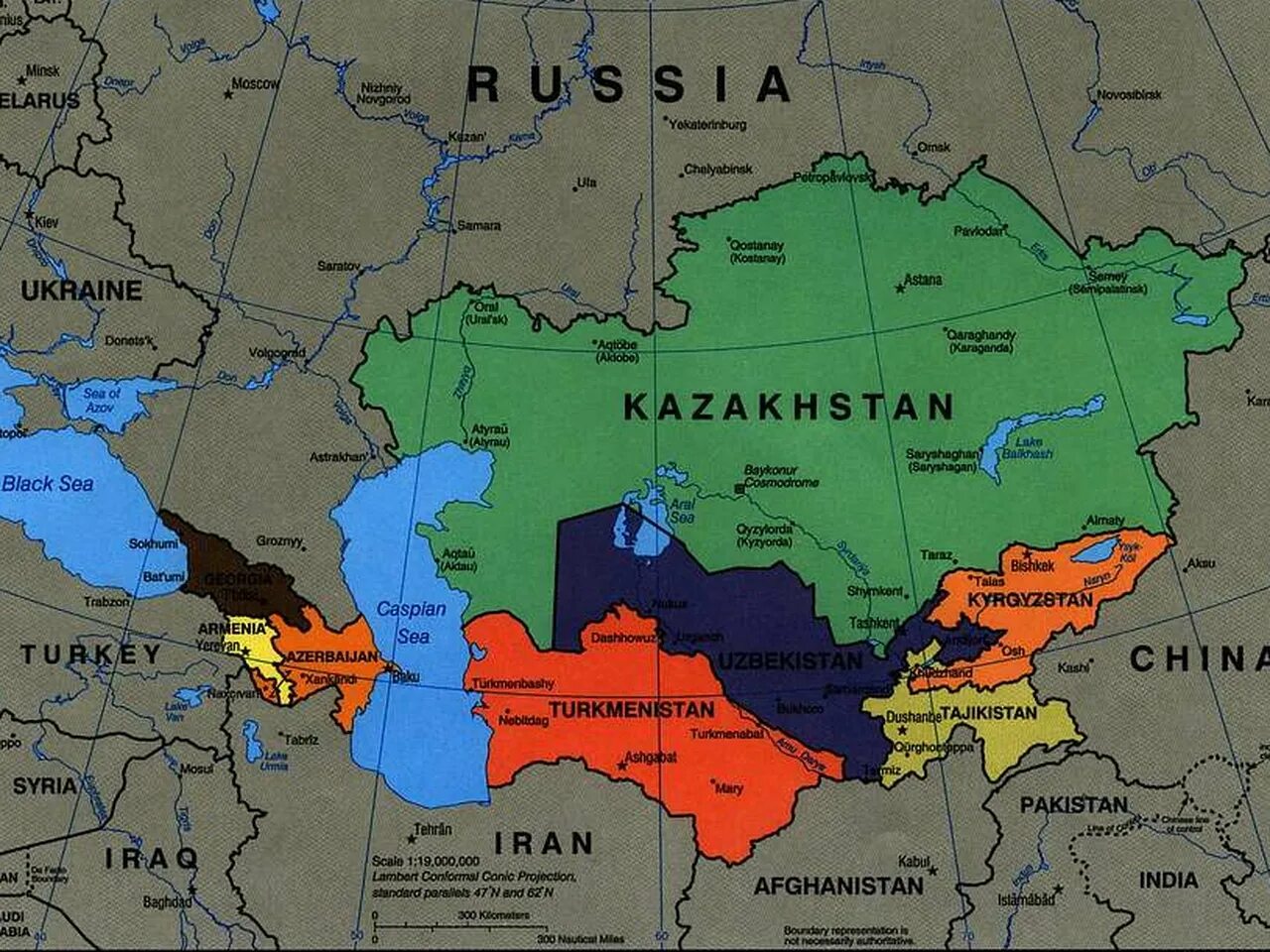 Количество стран средней азии. Карта средней Азии. Карта средней Азии с границами государств. Политическая карта средней Азии. Центральная Азия.