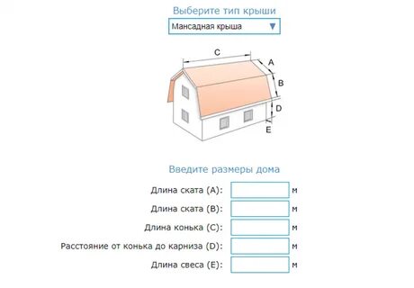 Рассчитать площадь кровли калькулятор